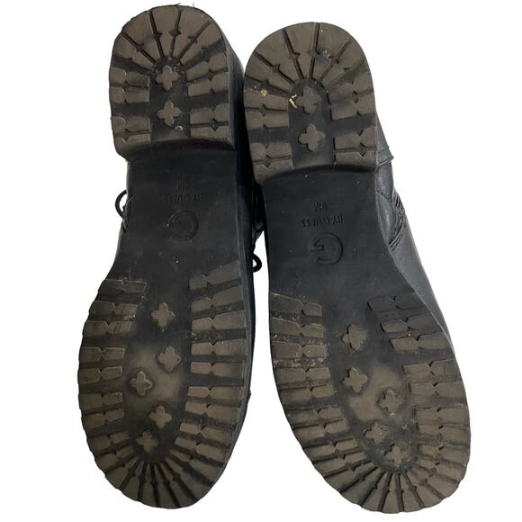 G by Guess Quilted Black Combat Boots SIZE 9M Goldtone Hardware Lug Sole Shoes - Picture 3 of 9